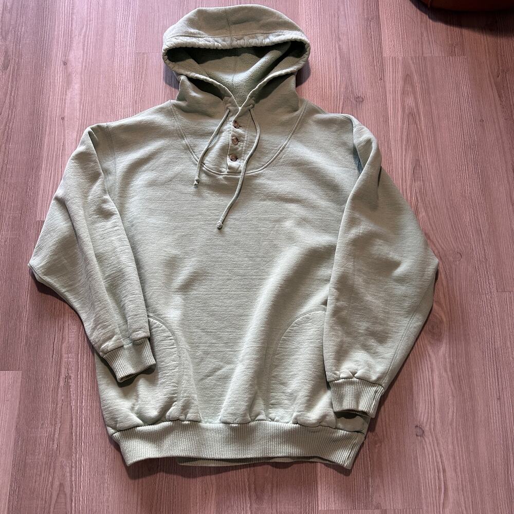 Women’s Cabela’s Light Green Fleece Hunting Hoodie Pullover Sweatshirt Sz Medium